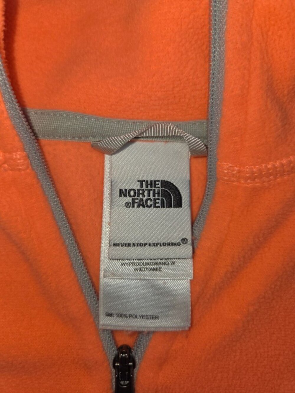 The North Face Womens Orange Fleece Pullover Medium - Picture 6 of 7